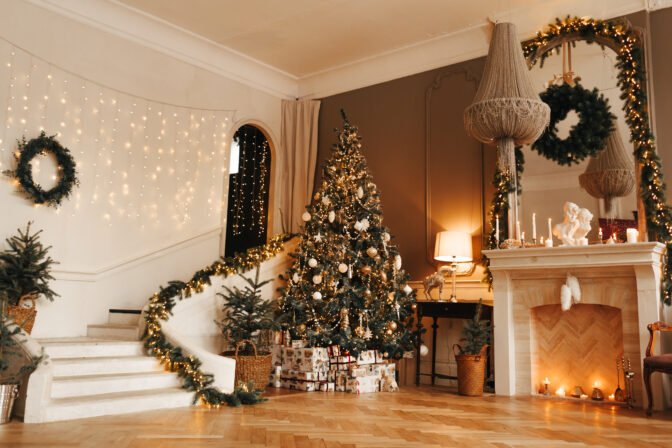 Living room ready for Christmas